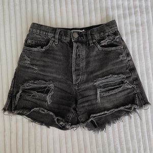 Black denim garage Jean shorts